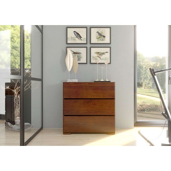 Sandemo barna bükkfa komód, 80 x 81 cm - Skandica-image-1