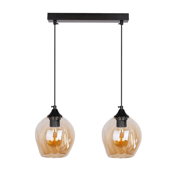 Fekete függőlámpa üveg búrával 14x48 cm Aspa – Candellux Lighting-image-2