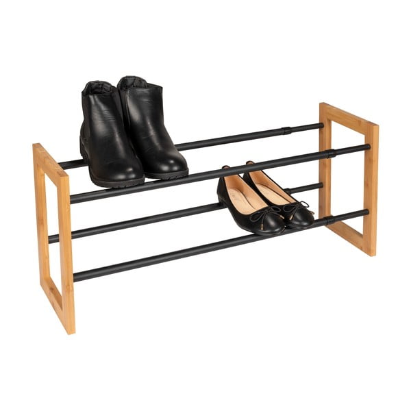 Fekete-natúr színű fém teleszkópos cipőtartó állvány Ecori – Wenko-image-4