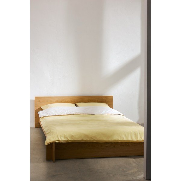 Sárga kétszemélyes pamut-szatén paplanhuzat 200x200 cm Oba – noo.ma-image-1