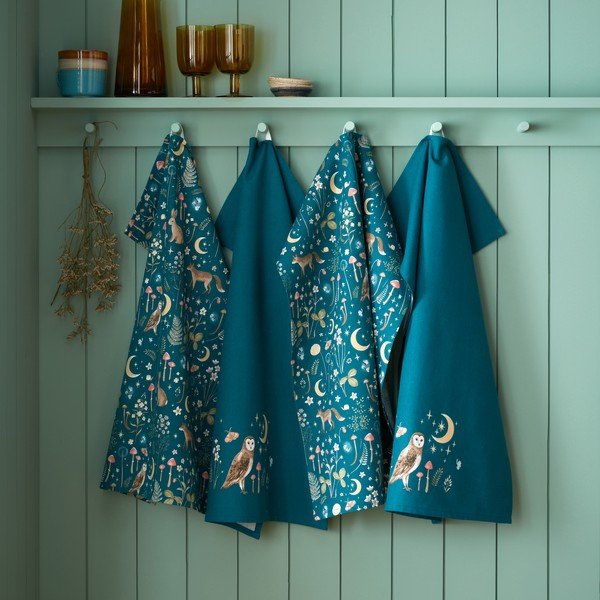 Pamut konyharuha szett 4 db-os 50x70 cm Enchanted Twilight Animals – Catherine Lansfield-image-1