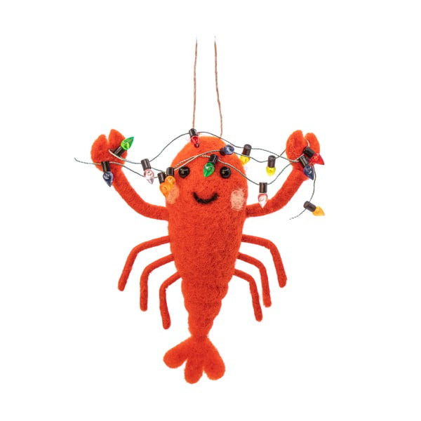 Textil kézzel készített karácsonyfadísz 11 cm Lobster – Sass & Belle