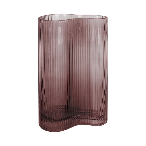 Wave barna üveg váza, magasság 27 cm - PT LIVING