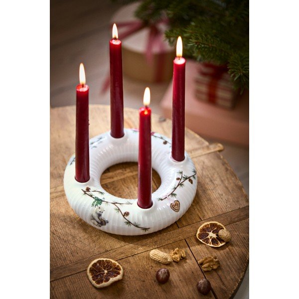 Porcelán adventi gyertyatartó karácsonyi mintával Hammershøi Christmas – Kähler Design-image-3