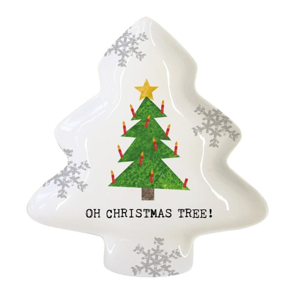 Oh Christmas Tree porcelán dekorációs tál karácsonyi motívummal, 12,5 x 15 cm - PPD