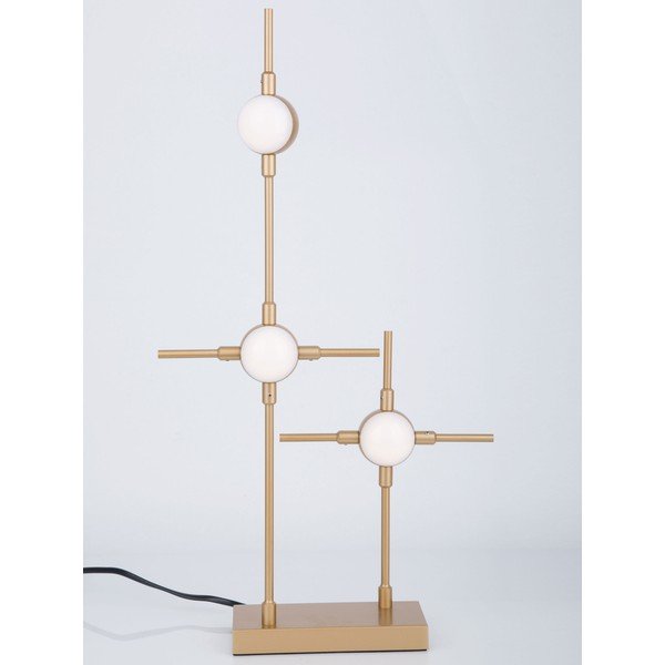 Aranyszínű fém LED asztali lámpa akrilüveg búrával (magasság 52 cm) Atomo – Nova Luce-image-2