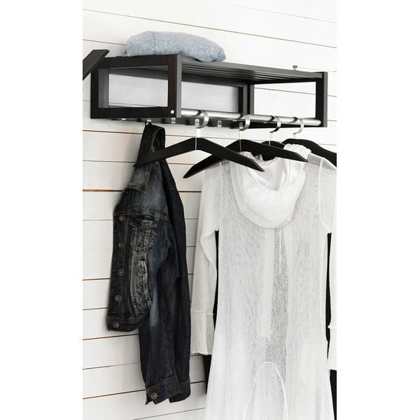 Natúr színű tölgyfa fali fogas polccal Confetti – Rowico-image-1