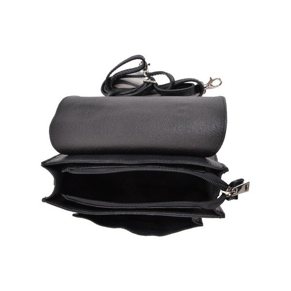 Cristina fekete bőr kézitáska - Mangotti Bags-image-2