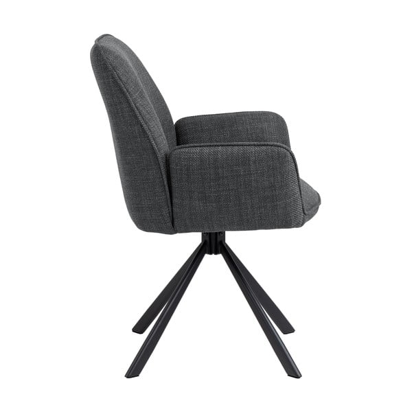 Sötétszürke kárpitozott karfás étkezőfotel szett 2 db-os Glenda – Actona-image-4