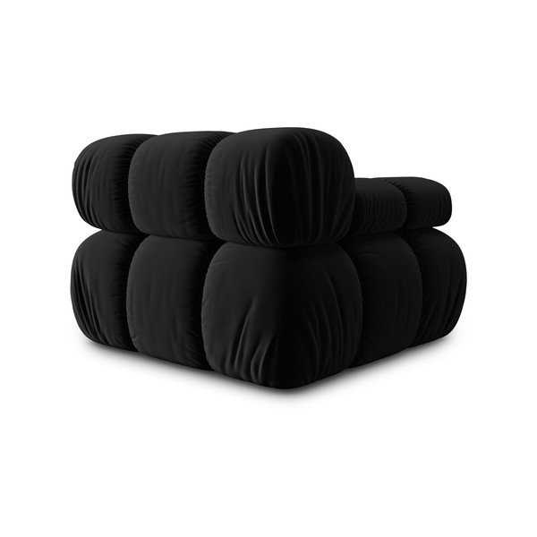 Fekete bársony kanapé modul (bal oldali) Bellis – Micadoni Home-image-4