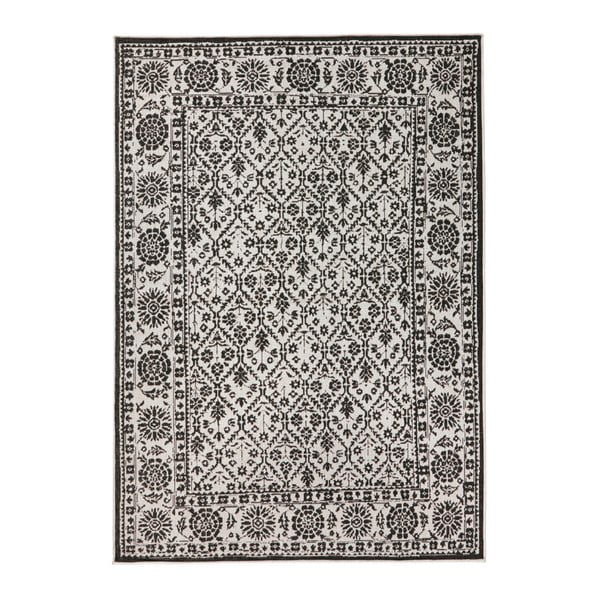 Curacao fekete-fehér mintás kétoldalas szőnyeg, 120 x 170 cm - Bougari