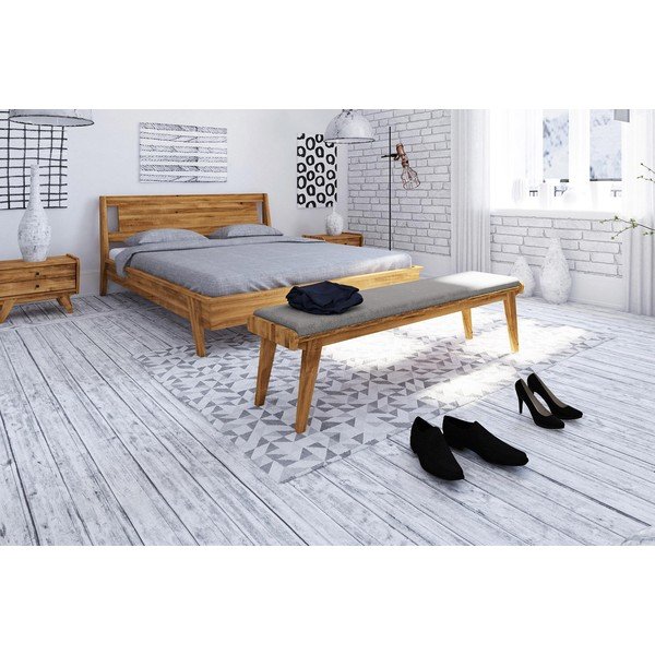 Tölgyfa pad világosszürke ülőrésszel Retro - The Beds-image-3