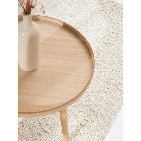 Krémszínű-elefántcsont színű kézi szövésű gyapjúkeverék futószőnyeg 80x200 cm Majoli – Elle Decoration-image-3