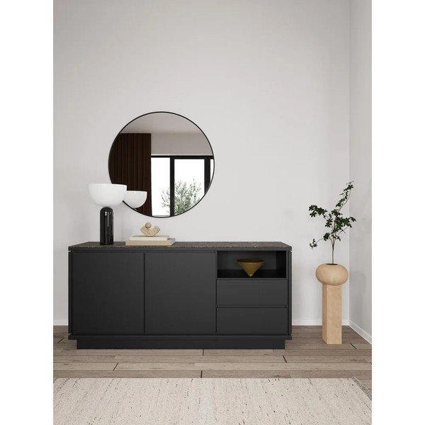 Fekete MDF komód 160x75x40 cm Tribeca – Actona-image-1