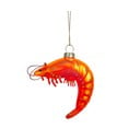 Üveg kézzel készített karácsonyfadísz 8 cm King Prawn – Sass & Belle