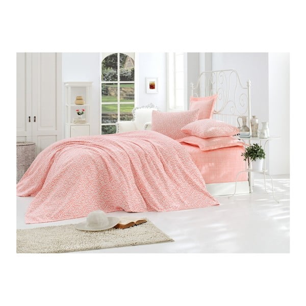 Lolita rózsaszín tiszta pamut ágytakaró, 200 x 235 cm