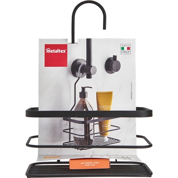 Origin fekete függő fürdőszobai polc - Metaltex-image-3