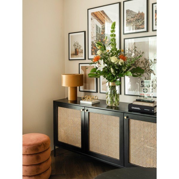 Lori üveg váza aranyszínű fém részlettel, magasság 29 cm - Westwing Collection-image-1