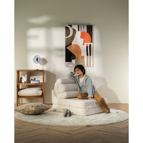 Krémszínű buklé gyerek fotel Flipster – Wigiwama-image-3