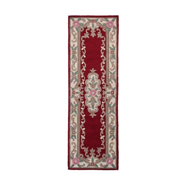 Aubusson piros gyapjú szőnyeg, 67 x 210 cm - Flair Rugs