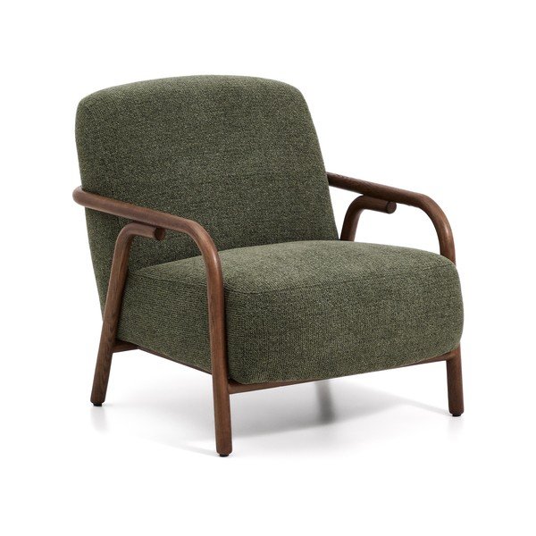 Sötétzöld zsenília fotel Sylo – Kave Home