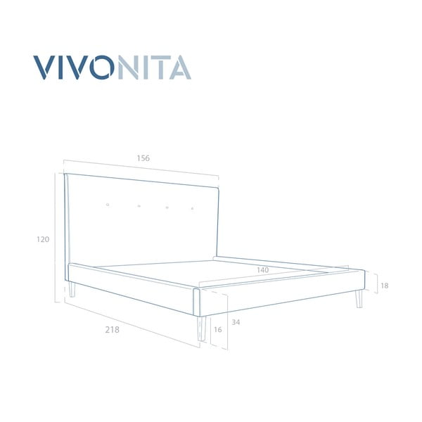 Kent Linen lila ágy, 200 x 140 cm - Vivonita-image-4