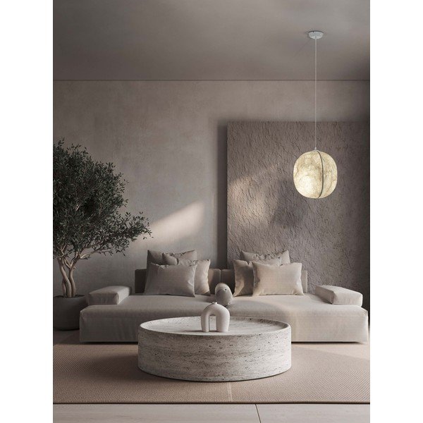 Fehér fém függőlámpa textil búrával ø 42 cm Pierida – Nova Luce-image-1