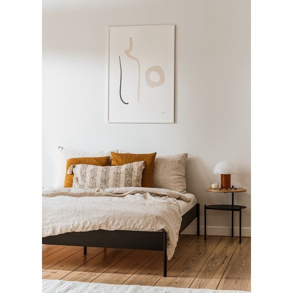 Fehér acél franciaágy ágytámla nélkül ágyráccsal 160x200 cm Eton Basic – noo.ma-image-3