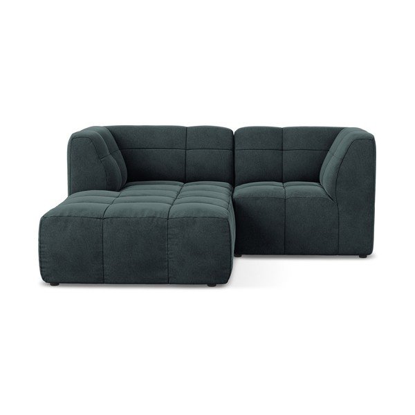 Kék bársony sarokkanapé (bal oldali-heverő résszel) Aloha – Makamii