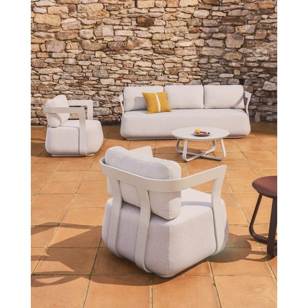 Krémszínű párnázott kerti fotel Tamaris – Kave Home-image-1