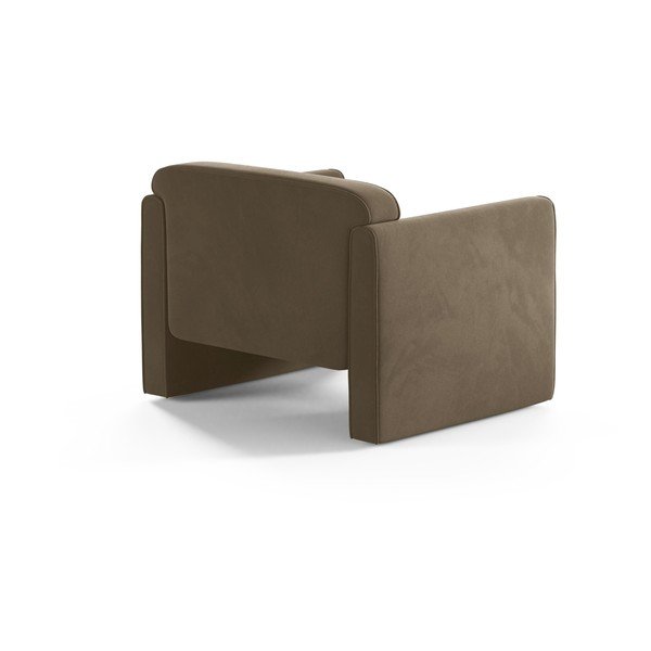 Szürkésbarna bársony fotel Abby – Micadoni -image-2