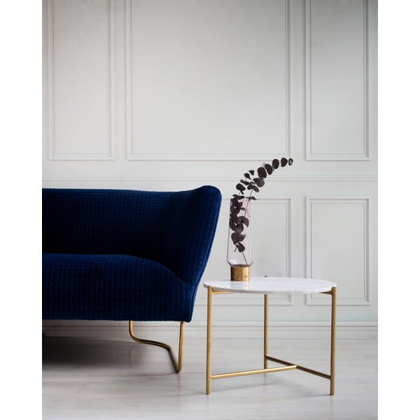 Fehér márvány kerek dohányzóasztal ø 50 cm Morgans – Really Nice Things-image-1