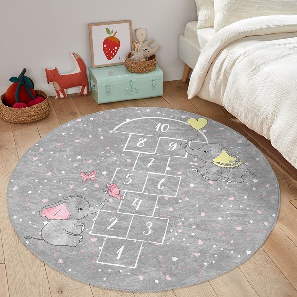 Szürke gyerek szőnyeg ø 80 cm Comfort – Mila Home-image-4