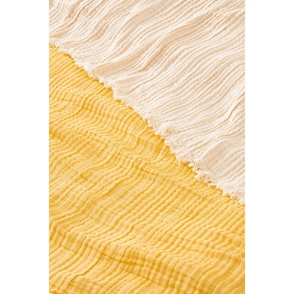 Sárga muszlin ágytakaró franciaágyra 230x250 cm – Mijolnir-image-1
