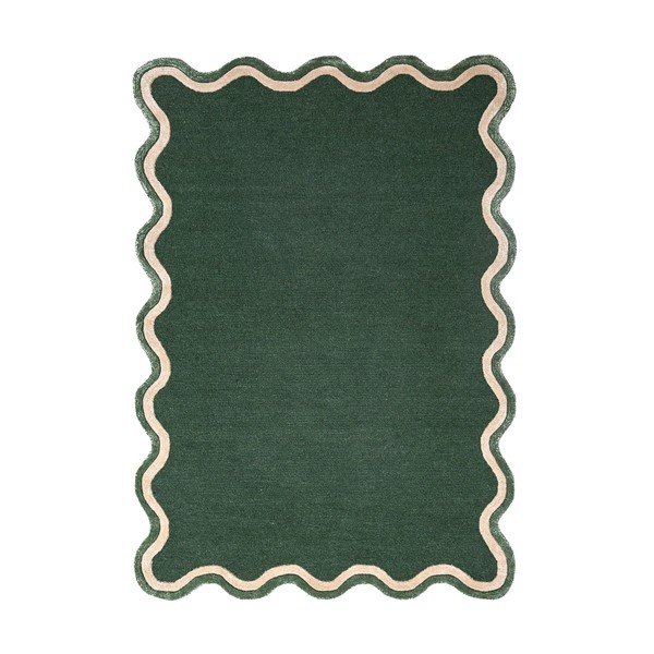 Sötétzöld kézi szövésű gyapjúkeverék szőnyeg 200x290 cm Rivo Wool – Flair Rugs