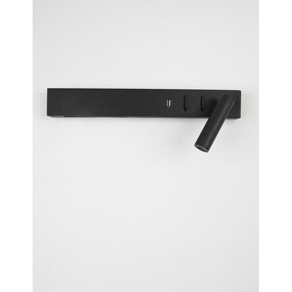 Matt fekete fém LED fali lámpa hajlítható szerkezettel-USB csatlakozóval Vida – Nova Luce-image-2
