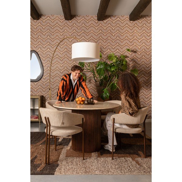 Kerek étkezőasztal kő asztallappal ø 115 cm Arda – Dutchbone-image-1