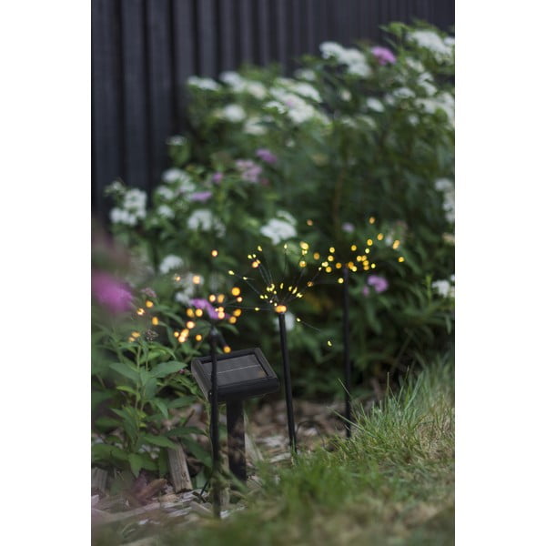 Napelemes LED talajba szúrható kültéri lámpa szett 3 db-os (magasság 40 cm) Firework  – Star Trading-image-4