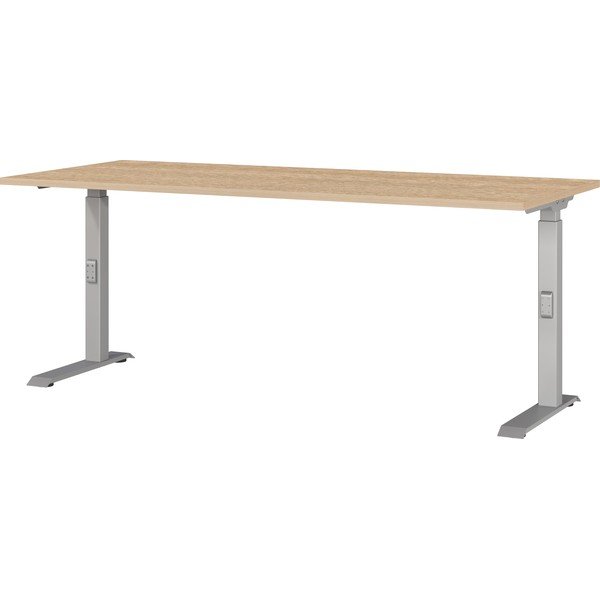 Állítható íróasztal tölgyfa dekoros asztallappal 80x180 cm Downey – Germania