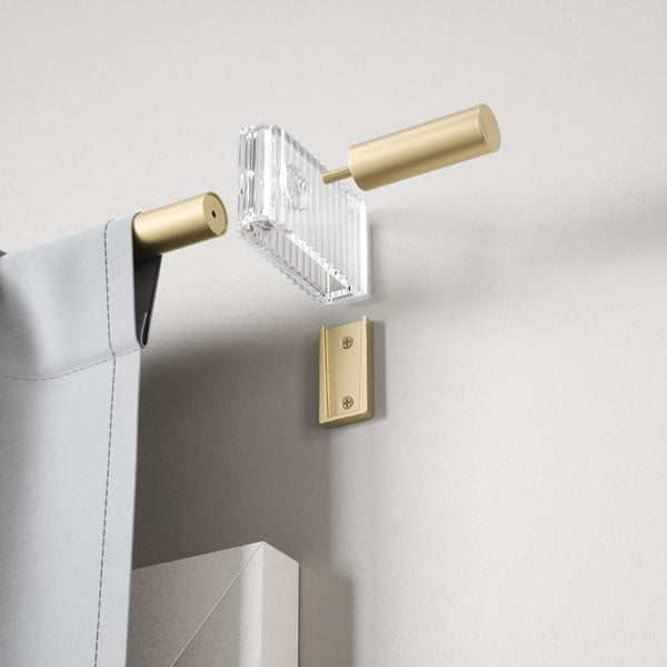 Matt aranyszínű acél bővíthető függönykarnis 107 - 305 cm Flute – Umbra-image-1