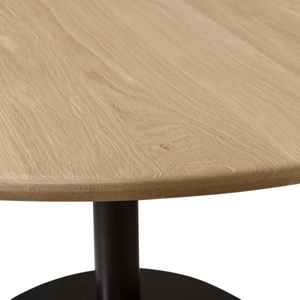 Kerek étkezőasztal tölgyfa asztallappal ø 120 cm Tablo – WOOOD-image-2