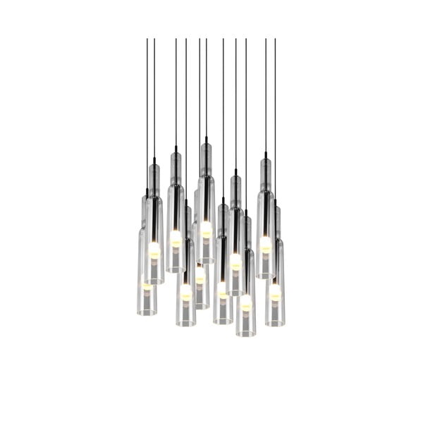 Fekete-ezüstszínű LED függőlámpa üveg búrával ø 50 cm Lucent – Trio Select-image-4