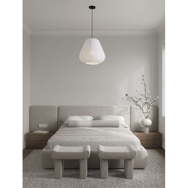 Fehér len függőlámpa ø 50 cm Linnet – Nova Luce-image-1