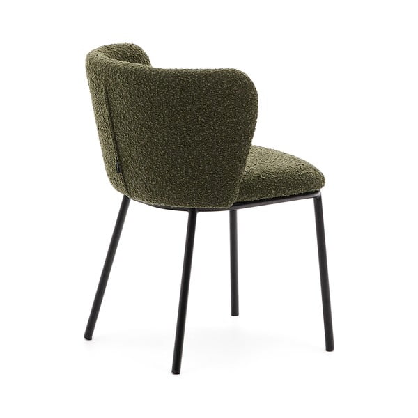Zöld kárpitozott étkezőfotel Ciselia – Kave Home-image-3
