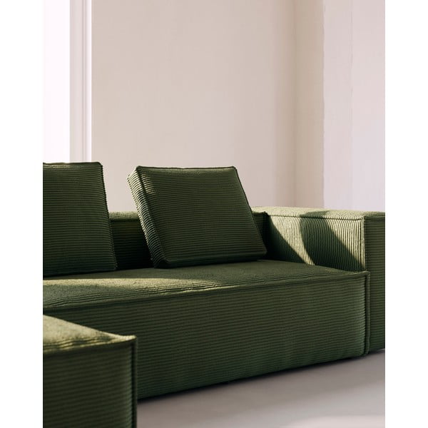 Zöld kordbársony párna kanapéra Blok – Kave Home-image-1