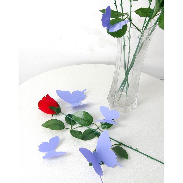 Butterflies 12 db-os lila 3D falmatrica szett - Ambiance-image-1