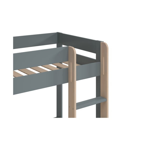 Szürkészöld emeletes gyerekágy ágyráccsal 90x190 cm Angel – Marckeric-image-4