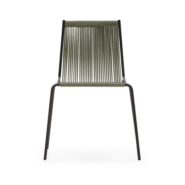 Zöld fém rakásolható étkezőszék szett 2 db-os Emily – Marckeric-image-3