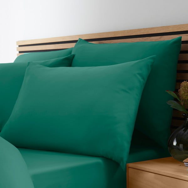 Sötétzöld egyszemélyes mikroszálas ágyneműhuzat 135x200 cm So Soft Easy Iron – Catherine Lansfield-image-3