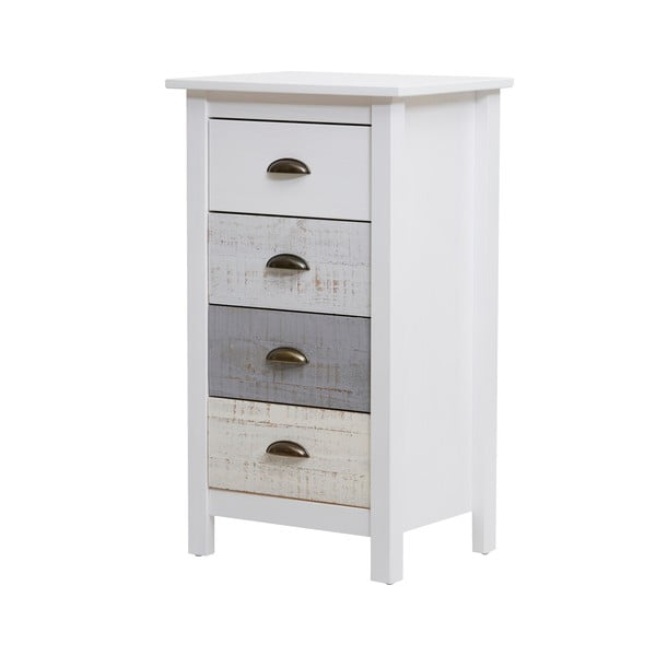 Romantica magas fehér-szürke komód 4 fiókkal, 46 x 80 cm - Marckeric-image-3